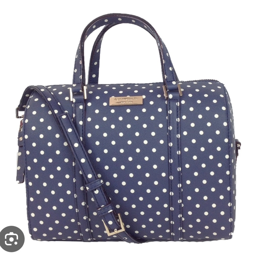 Kate Spade New York Grant Street Navy Polka Dot Mini Cassie Bag
